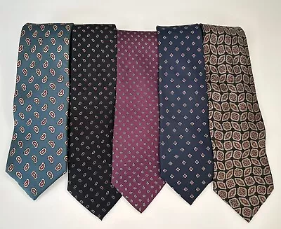 LOT 5 All Silk Vtg Italian Designer Ties Men Necktie Multicolour Red Brown Blue • $45.99