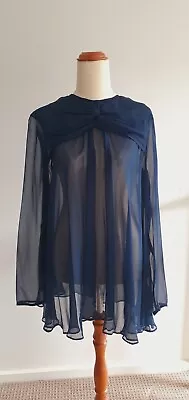 Zimmermann Navy Silk Blouse Size 0 • $40