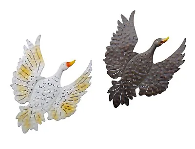 £9.99 • Buy Flying Duck Wall Décor Garden Fence Hanging Bird Metal Ornament Sculpture GIFT