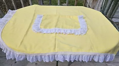 Vintage Bates Windors Yellow/ White Bedspread W/ Pillowcase 74×100 • $45