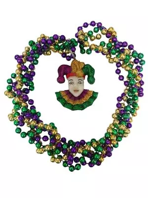 Glitter Jester Tri Strand Mardi Gras Beads Party Favor Necklace • $6.69