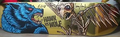 Tony Hawk & Jason Ellis Signed Hawk VS Wolf Skateboard Deck 1 Of 100 GOLD RARE!! • $1811.83