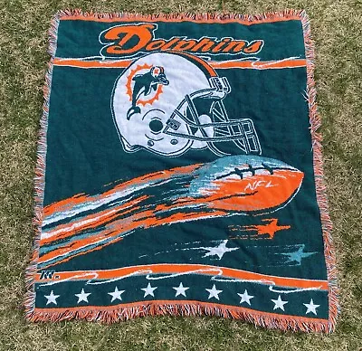 Vintage NFL Miami Dolphins Northwest Co. Stadium Throw Blanket 48 X42  MADE USA • $49.99