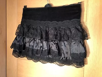 £0.99 • Buy Maille Demoiselle Lack Velvet And Lace Rara Micro Mini Skirt Size 12