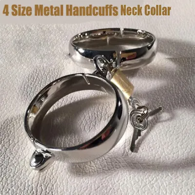 BDSM Metal Bondage Handcuffs Anklecuffs Collar Shackles Restraint Slave RolePlay • $12.89