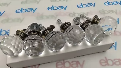 6  Diamond Crystal Glass Knobs Cabinet Handles Drawer Pulls  • $19.99