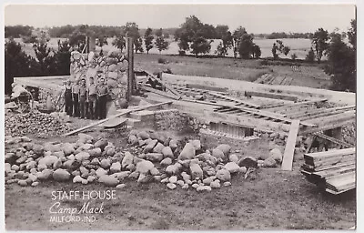 Indiana Milford Camp Mack Staff House Construction Piel Real Photo Circa 1940. • $19.99