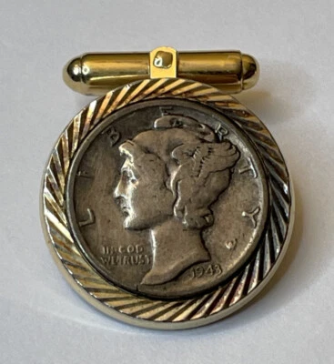 $29.71 • Buy Vintage Mercury Silver Dime Cufflinks - 1936 & 1943