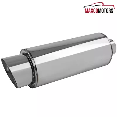 Muffler Exhaust Fits 4  Slant Tip Fireball N1 Style Stainless Racing Silencer+HP • $31.04