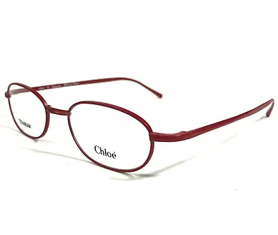 Chloe Eyeglasses Frames CL 1107 C04 Matte Red Round Oval Titanium 46-19-135 • $49.99
