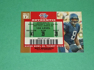 Matt Hasselbeck Super Bowl XL Ticket Stub Card 2007 Topps TX Exclusive Football! • $19.99