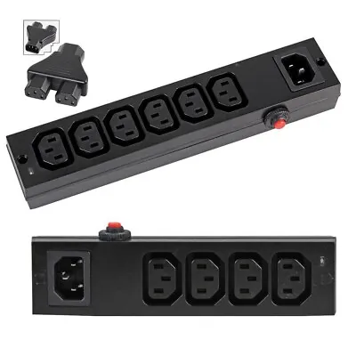 C13 To C14 IEC Power Distribution Block - 1 In 2 4 6 Out Splitter 10A Breaker • £9.99