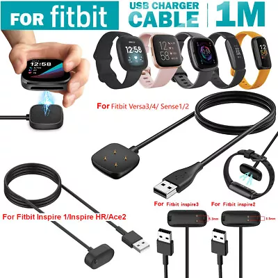 Charging Cable For FitBit Charge 6 5 4 3 2 Ace Inspire HR Versa Luxe Ionic Sense • $7.31