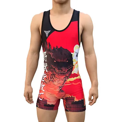 Godzilla Wrestling Singlet Folkstyle Freestyle - Red - Adult & Youth • $59.99