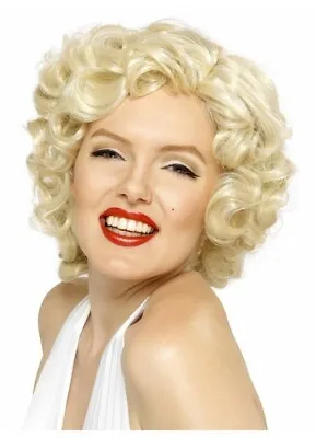 Signature Marilyn Monroe Wig Movie Star Silver Screen 1950's Blonde Deluxe  • $24