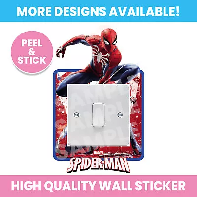 Spiderman Light Switch Surround Wall Sticker Decal Kids Girl Boy Bedroom • £1.99