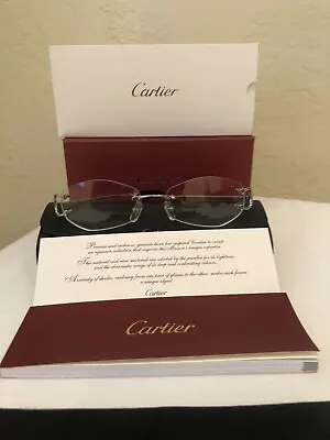Cartier C Decor Vintage Optical Rimless Platinum Eyeglasses • $295