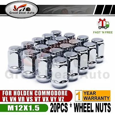 20 X M12x1.5 Wheel Nuts For HOLDEN Commodore VT VX VY VZ Lug Nuts Chrome • $27.25