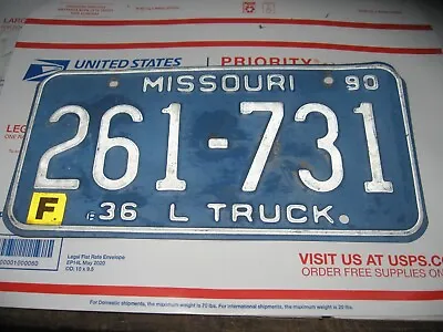 Missouri License Plate 1990 Truck 36 L  Plate • $5