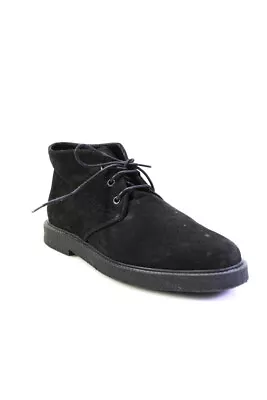 Zara Mens Round Toe Lace Up Ankle Boots Black Suede Size 43 10 • $42.69