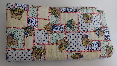 Vintage Pre-Quilted Teddy Bear Fabric 34 1/2 Inches X 74 Inches For Sewing • $17.99