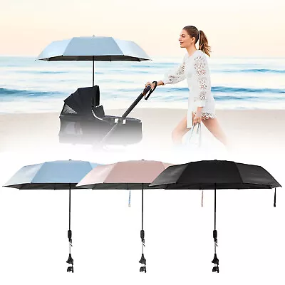 Baby Strollers Umbrella 360° Adjustable Stroller Parasol UPF 50+ Sun FlXlT • £18.10