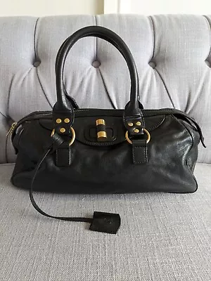 Yves Saint Laurent Black Leather Vintage Handbag Muse Boston Bag • £395