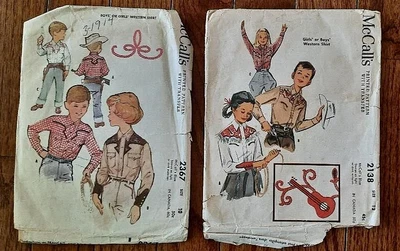 $5.99 • Buy Vintage McCalls Sewing Patterns Child's Western Shirts