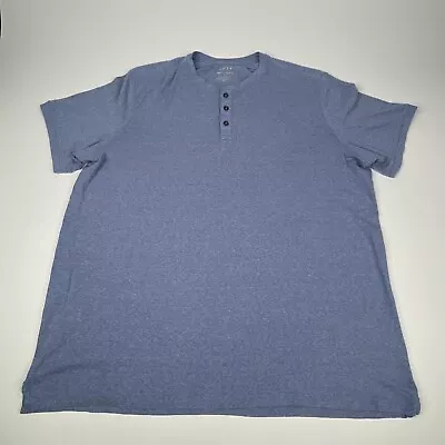 Apt. 9 Premier Flex Henley Short Sleeve Shirt Mens 3XLT  Light Blue - Very Soft • $5.49