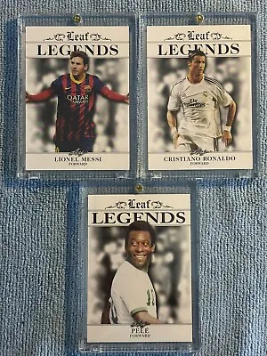 Lionel Messi * Ronaldo *pele 2017-22 Leaf Legends Lot (3) Soccer Cards • $15.95