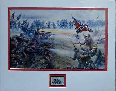 Mort Kunstler Gettysburg Battle With USPS Stamp 11x14 NEW-MINT • $25