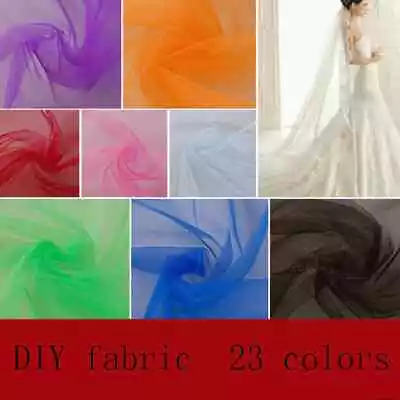 Dress Net Soft Tulle Sheer Fabric Mesh Drape Veil Craft Material 58  Meter • £5.73