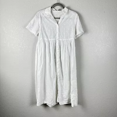 Madewell Clipdot Midi Shirtdress  Medium White Cotton • $25