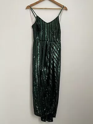 Nanette Lepore Size 4 Emerald Sequin Cocktail Slip Dress NWT • $15