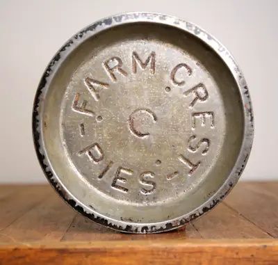 Vintage Farm Crest Pies Bakery Kitchen Tin Tray Pie Safe Cabinet Pan Farmhouse • $34.99