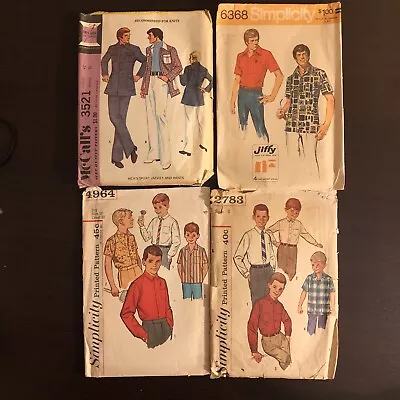 Vintage Men's And Boys Sewing Patterns Mixed Lot • $10