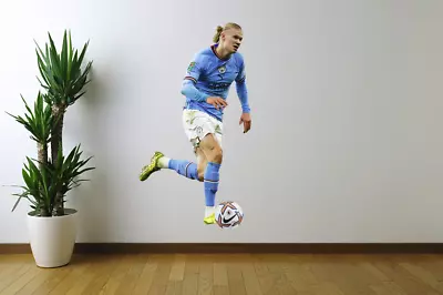 Erling Haaland Removeable Vinyl Wall Sticker  Manchester City Decal Decor • $50