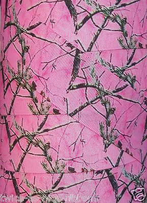 5 Yards 1.5  PINK Real Tree Mossy Oak Inspired Pink Camo Hunting Grosgrain #2 • $4.85