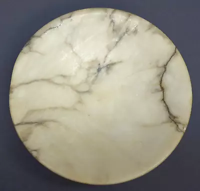 Vintage Italian Alabaster Marble Pedestal BOWL COMPOTE — 10 IN. Diameter • $115