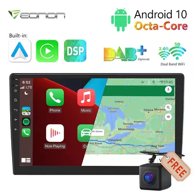 10.1  Android 10 Double 2 DIN In Dash Car Stereo Radio Player GPS Navi WiFi OBD2 • $207.48