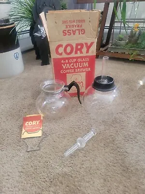 $90 • Buy Vintage Cory Vacuum Glass Coffee Brewer And Glass Filter.  4-8 Cup. Model DKG-S