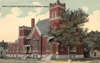 ALTAMONT KS Kansas    NEW ME CHURCH   Labette County  1913 Postcard • $5.95