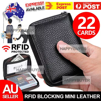 22 Card RFID Blocking Mini Leather Wallet Business Case Purse Credit Card Holder • $5.95