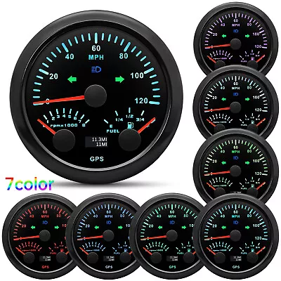 85MM 3 IN 1 Multifunction GPS Speedometer 120MPH With Tacho Fuel Level Gauge  • $65.22