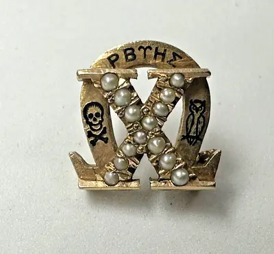 $699 • Buy Vintage 1924 Chi Omega Sorority Fraternity Pin Pearl Gold 14k
