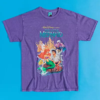 Official Disney 100 The Little Mermaid Vintage Wash Purple T-Shirt • £24.99