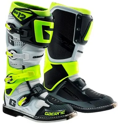 Gaerne Sg12 Mx Boots White/yellow/grey Motocross Enduro Trail & Off Road Boots • $372.12