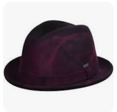 Brand New Kangol Wine Medium Wool Player Trilby Hat Fedora Style Cap 6447BC • $59.99