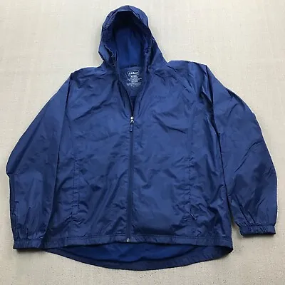 LL Bean Jacket Mens Extra Large Blue Rip Stop Discovery Rain Gear Outdoors Nylon • $30