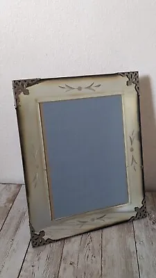 Vintage Venetian Mirror Fancy Corner Caps & Shaded Design Frame 8  X 6  Photo • $24